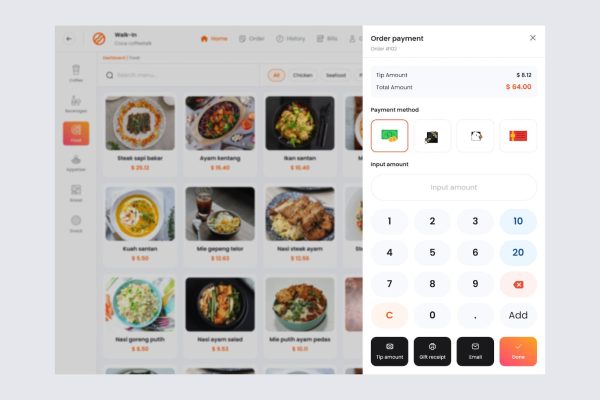 餐饮和零售终端 POS 仪表盘支付UI界面设计 Coca – POS Dashboard Payment