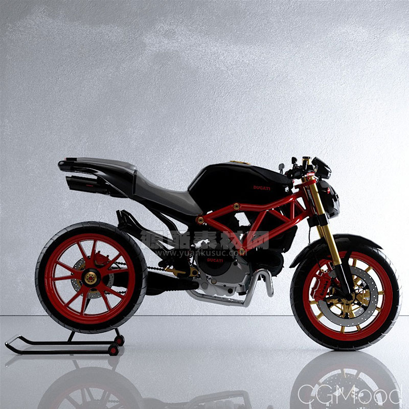 C4D模型-摩托车模型交通工具模型下载