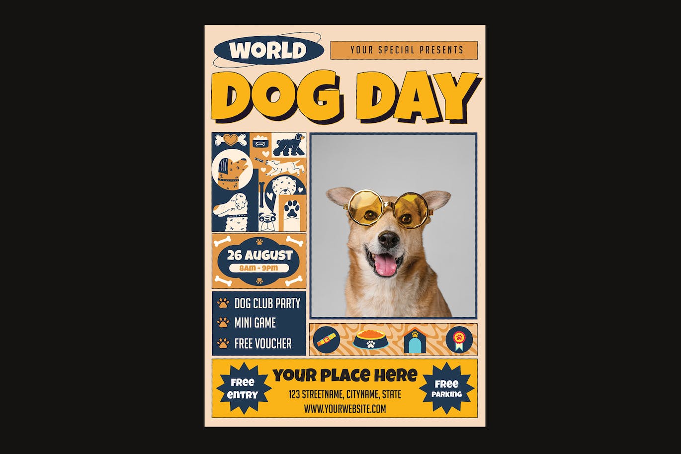 宠物活动日传单设计素材 Dog Day Flyer