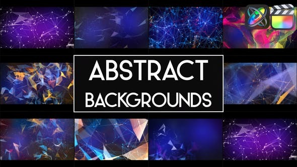 FCPX插件-9种抽象科技感点线粒子线条连接背景动画 Abstract Backgrounds