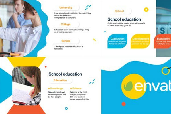 FCPX插件-10个时尚教育机构幻灯片展示模板 School Slideshow