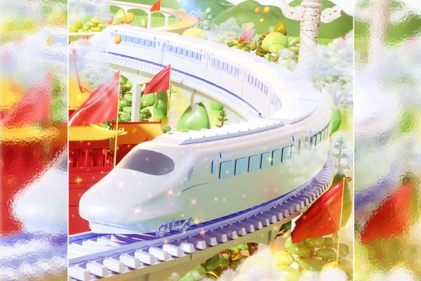 C4D工程-国庆十一高铁旅游场景渲染工程高铁场景模型