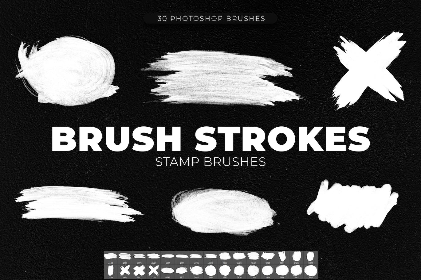 30 种不同形状的PS笔刷 30 Brush Stroke Photoshop Brushes