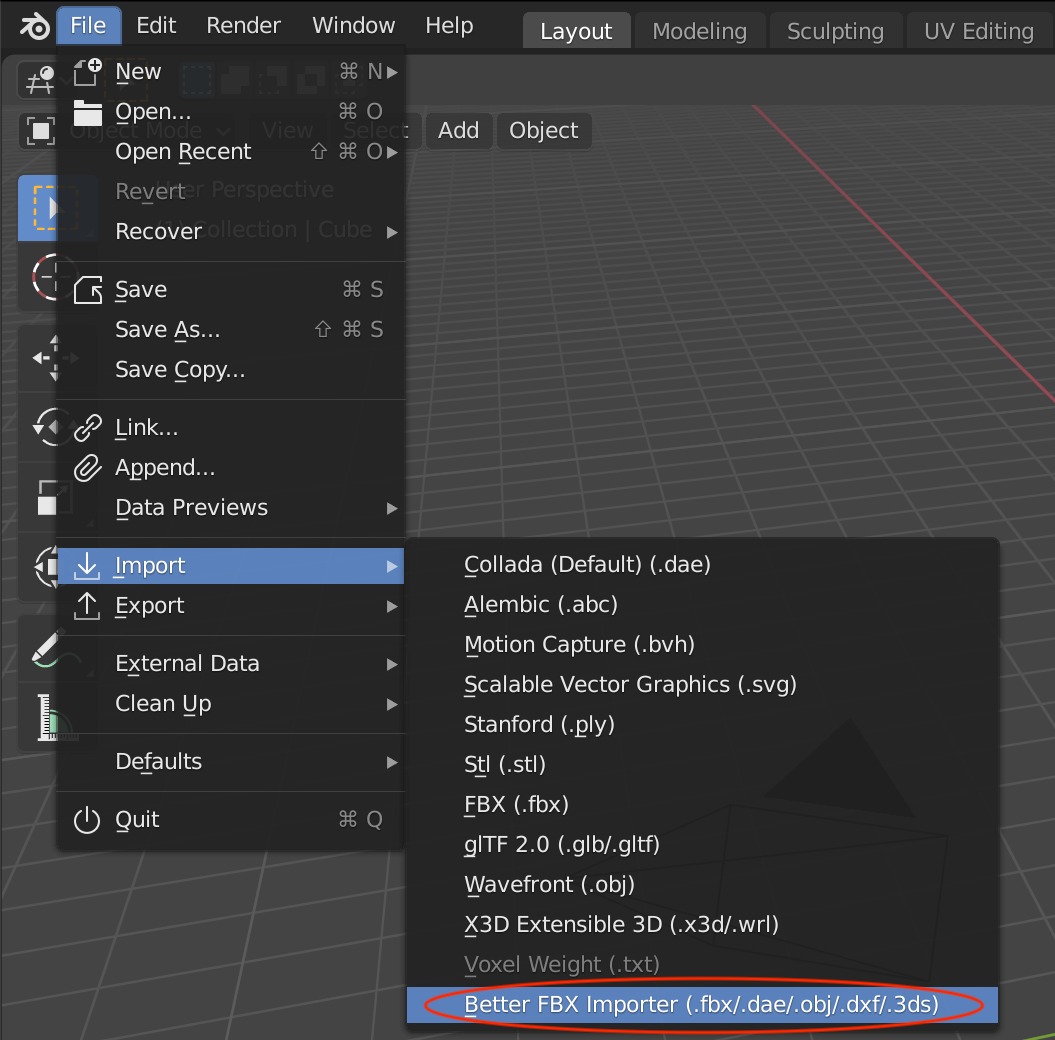 Blender插件-FBX模型导入导出工具 Better Fbx Importer & Exporter v5.4.0