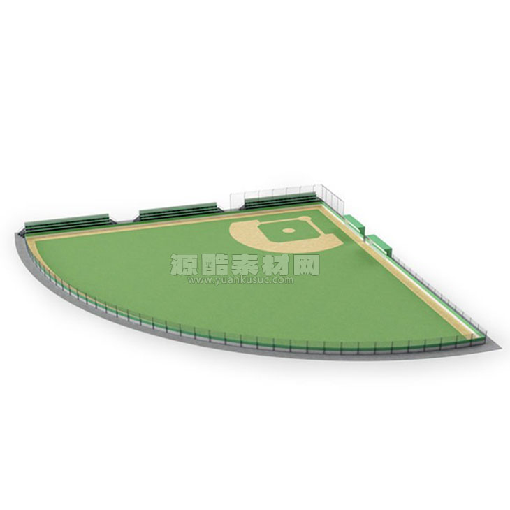 棒球场地模型棒球公园C4D模型下载