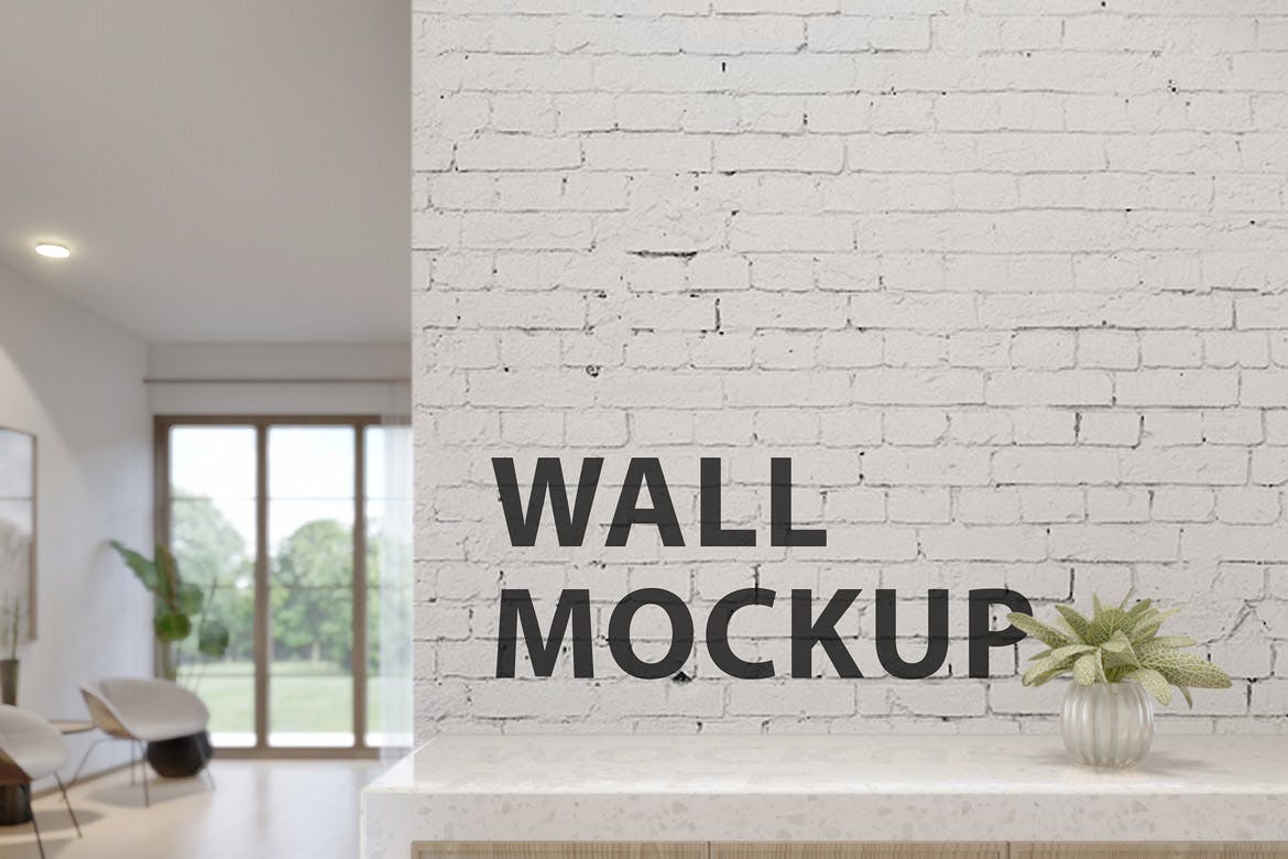 墙砖铺装效果预览样机模板 V4 Wall Mockup Vol.04 – Mockup Template VR