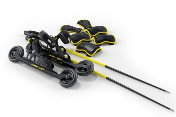 溜冰鞋模型滑雪鞋模型滑雪杆C4D模型下载