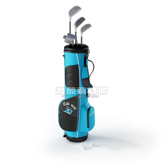 高尔夫球杆模型高尔夫球杆包C4D模型下载
