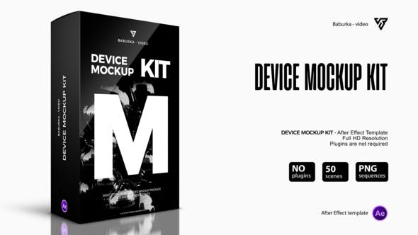 AE模板-手机平板设备展示网页APP界面动画 Device Mockup Kit