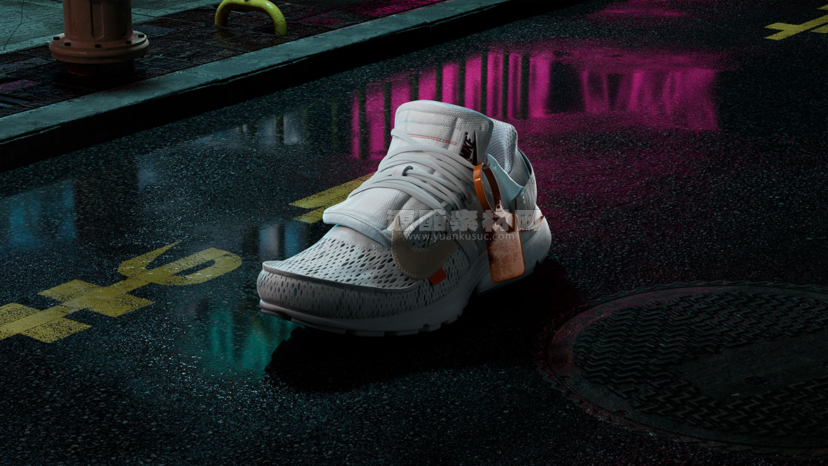 C4D工程-耐克运动鞋场景像渲染工程耐克鞋模型nike鞋C4D模型下载