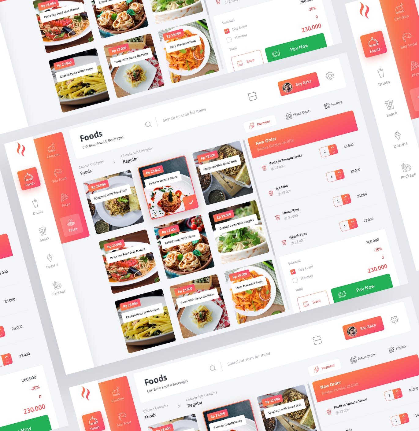餐厅收银台仪表盘设计模板 cashier – Food Dashboard
