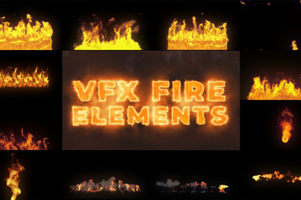 AE模板-12个逼真燃烧火焰特效动画 VFX Fire Elements