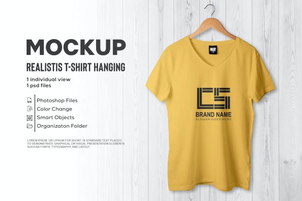 V领T恤样机素材 T-SHIRT MOCKUP
