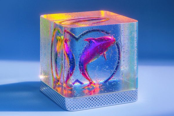 C4D工程-桌面摆件渲染工程玻璃鲸鱼模型摆件C4D模型下载