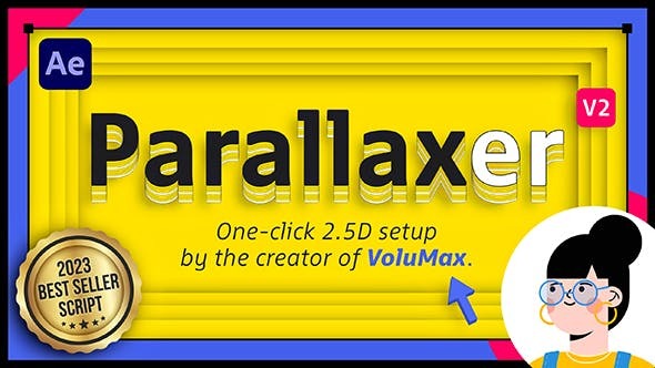 AE脚本-中文汉化创建2.5D视差动画脚本 PARALLAXER 2 | One click 3D Parallax Script