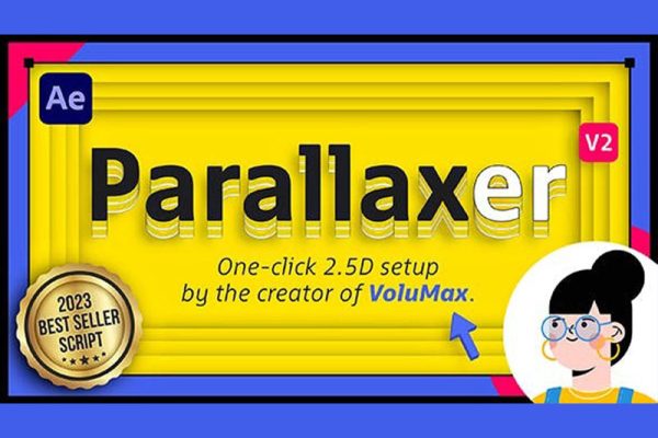AE脚本-中文汉化创建2.5D视差动画脚本 PARALLAXER 2 | One click 3D Parallax Script