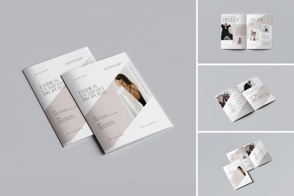 A4双折传单设计演示样机素材 A4 Bifold Mockup