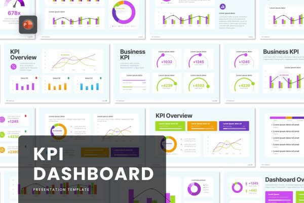 KPI数据报告PPT模板 KPI Dashboard Template