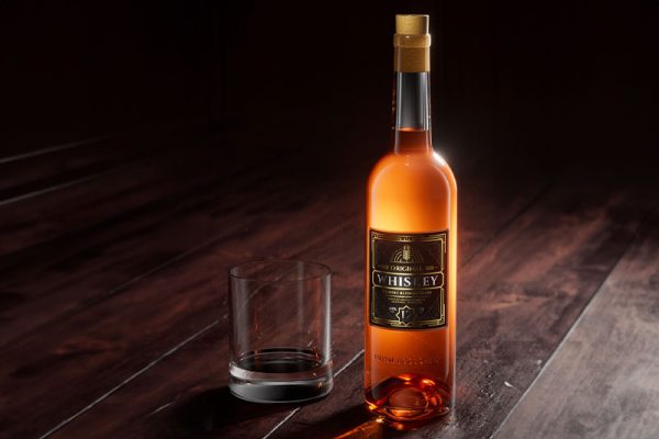 C4D工程-红酒酒瓶场景渲染工程酒杯酒瓶模型酒水C4D模型下载