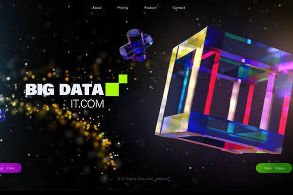 AE模板-三维立方体炫彩玻璃动画 3D Cube Glass Colorful IT Opener