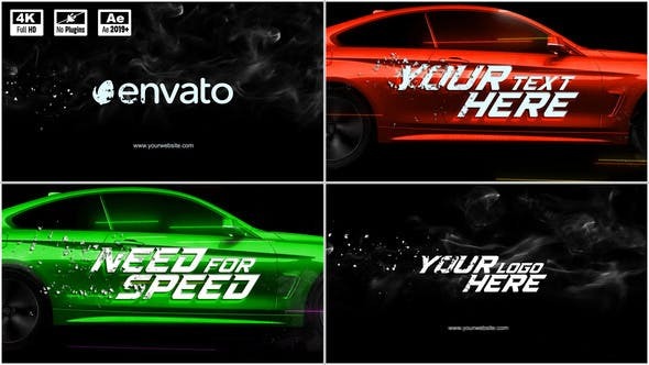 AE模板-速度文字赛车LOGO标志动画 Speed Logo Animation