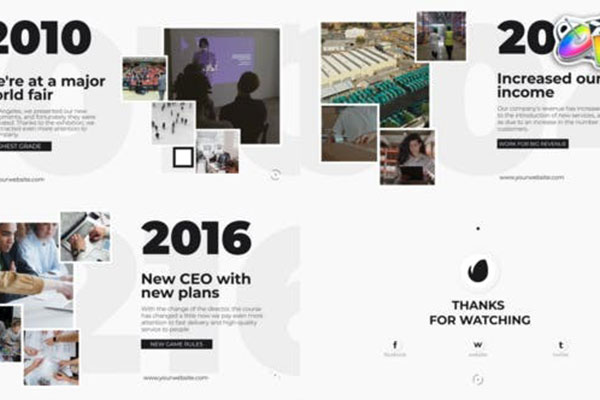 FCPX插件-现代企业发展历程大纪事时间线动画模板 Clean Corporate Timeline Presentation