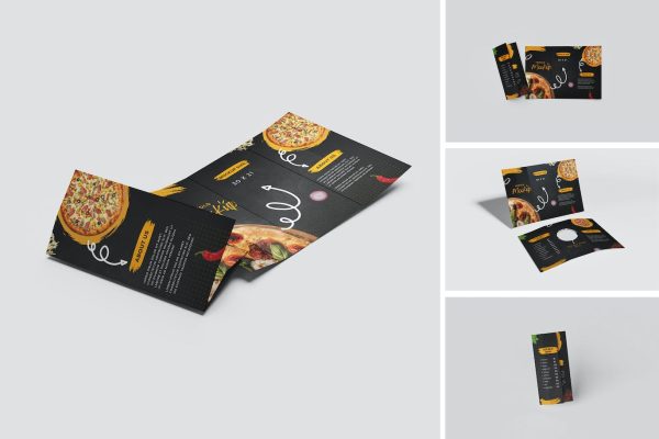 三折小册子/折页传单样机素材 Trifold Brochure Mockup