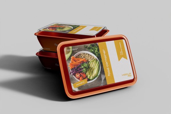 外卖食品包装样机素材 Takeaway Food Container Mockup