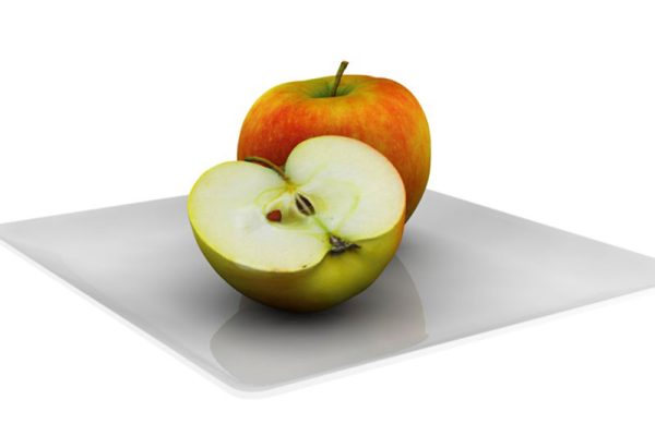 苹果模型切开的苹果模型水果C4D模型下载