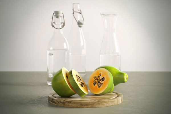 木瓜模型玻璃水瓶模型水果C4D模型下载