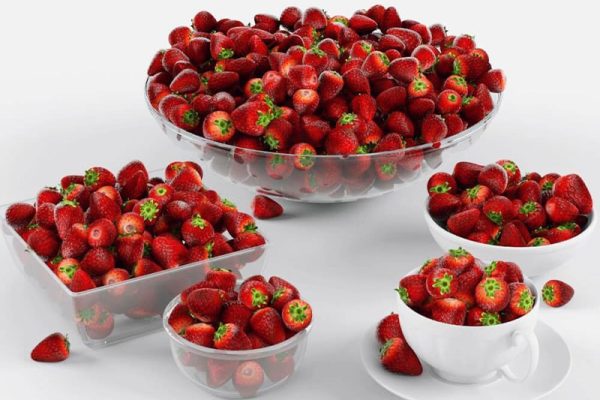 草莓模型盘子模型水果模型C4D模型下载