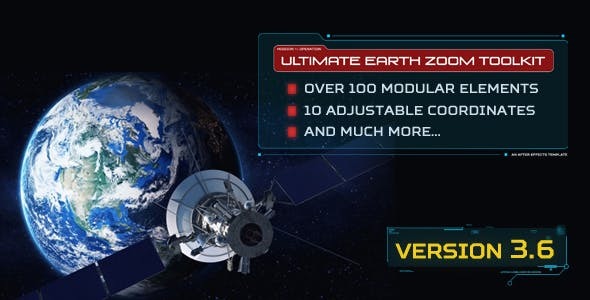 AE模板-太空俯冲地球位置定点动画展示工具包 Ultimate Earth Zoom Toolkit v3.8.3