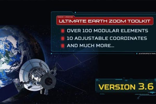 AE模板-太空俯冲地球位置定点动画展示工具包 Ultimate Earth Zoom Toolkit v3.8.3