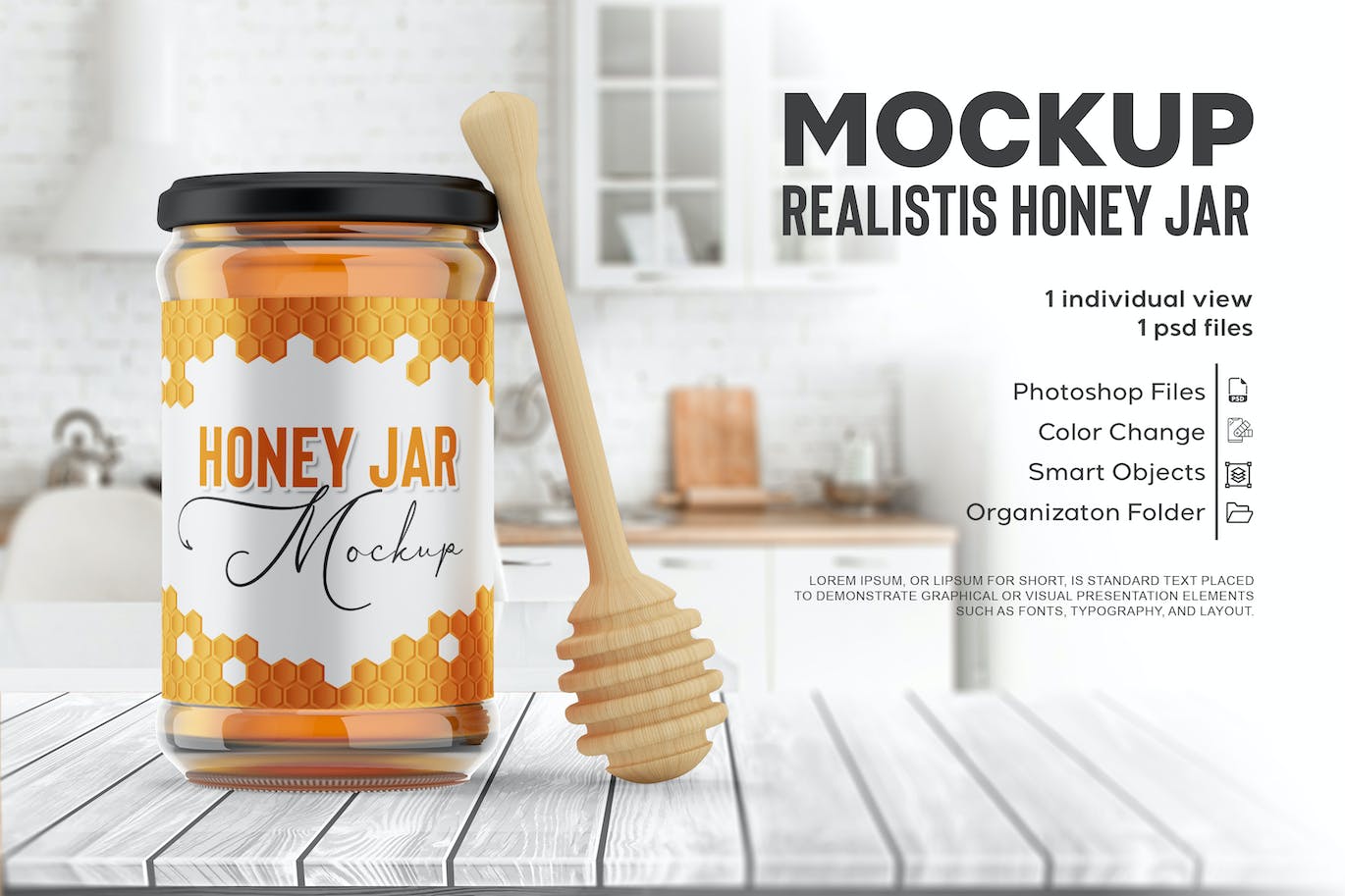 蜂蜜罐样机素材 Honey Jar Mockups