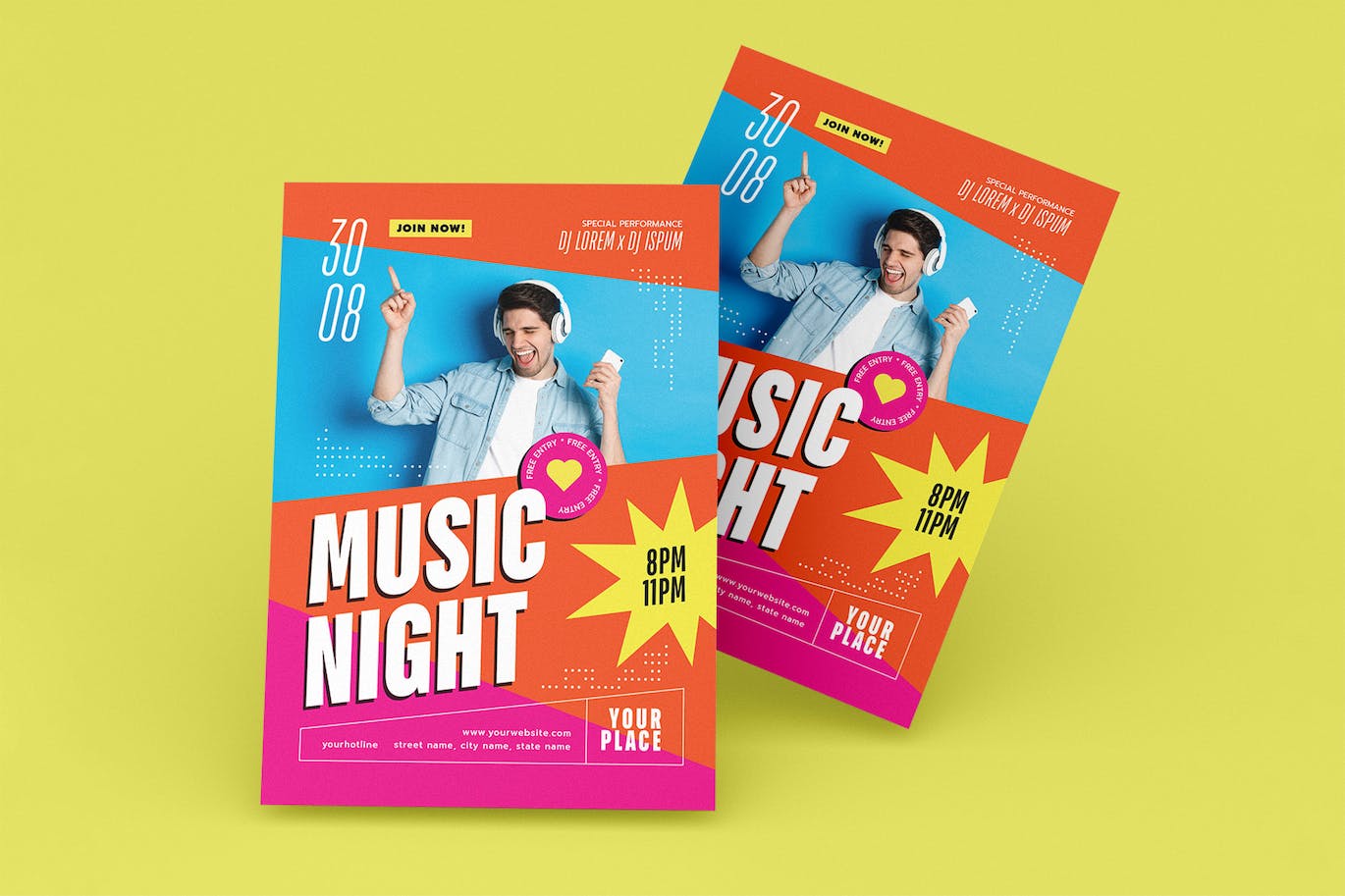 音乐之夜派对传单设计模板 Music Night Party Flyer