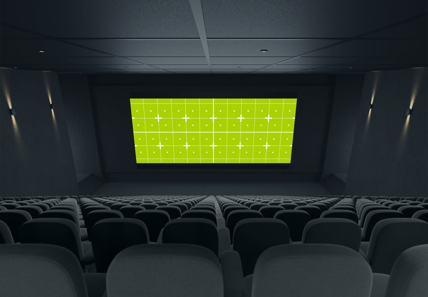 超大电影院屏幕设计预览样机素材 Cinema Screen Mockup