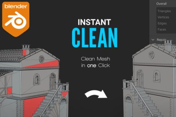 Blender插件-网格布线清理优化工具 Instant Clean v2.0.3