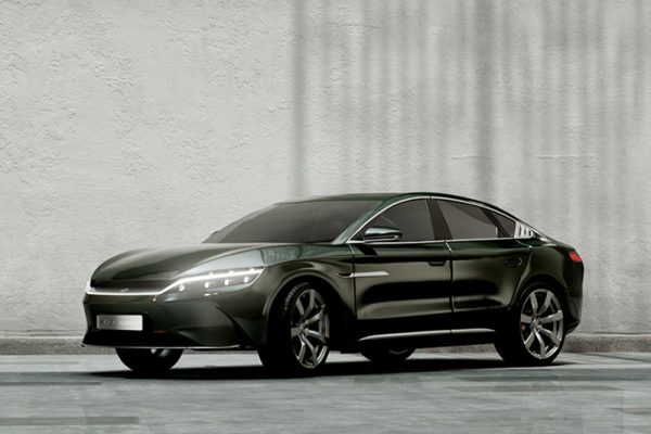 C4D工程-byd比亚迪汉汽车场景渲染工程汽车C4D模型下载