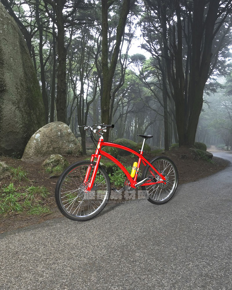C4D工程-自行车场景渲染工程自行车模型C4D模型下载