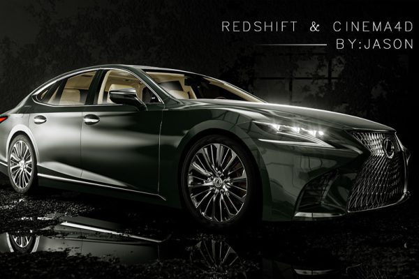 C4D工程-雷克萨斯ES渲染工程轿车模型汽车C4D模型下载