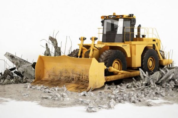 推土机模型工程车模型C4D模型下载