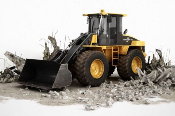 铲土机模型推土机模型工程车C4D模型下载