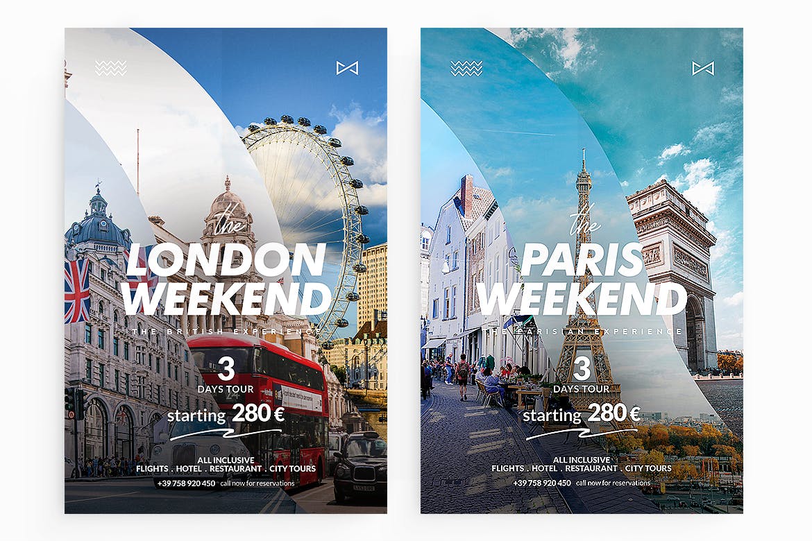 旅行线路宣传传单设计模板素材 Travel Flyer