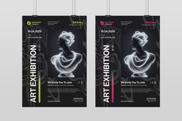 艺术画廊海报素材 Art Gallery Poster Template