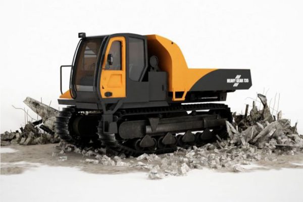 履带运输车模型拉土车模型C4D模型下载