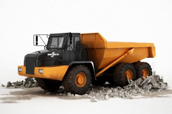 矿用卡车模型工地车模型工程车C4D模型下载