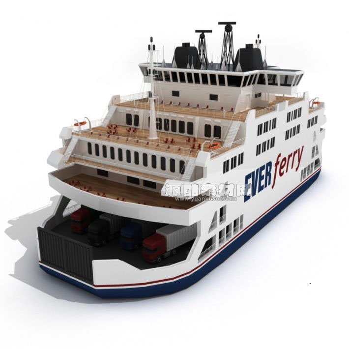 邮轮模型游轮模型客船模型轮船C4D模型下载