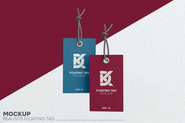 品牌服饰吊牌标签样机素材 Floating Tag Mockups