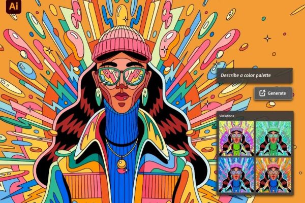 Adobe出大招了，AI 2024加入文字生成矢量图功能，快速产生角色、场景以及图样