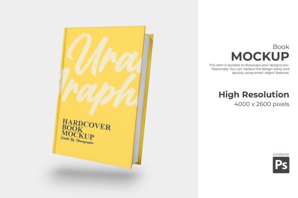 PSD书籍外封面设计效果样机素材 PSD Book Mockup